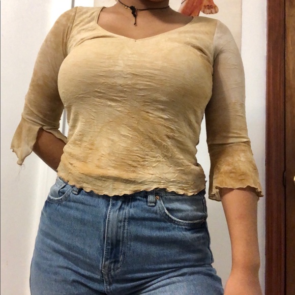 Tops - Beige, pale yellow vintage looking top